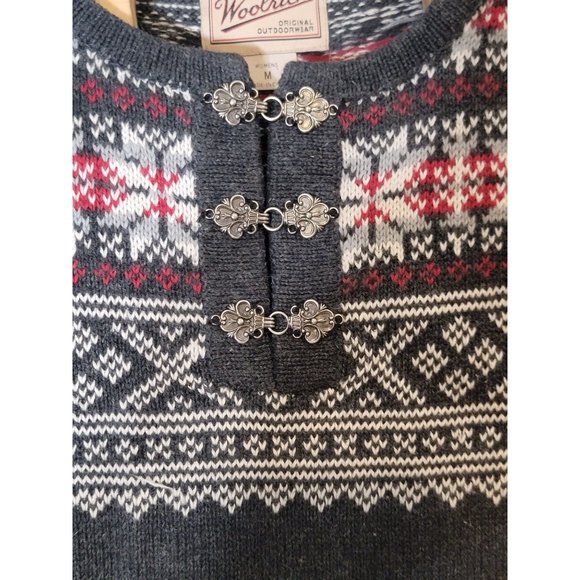 Woolrich Women's Pull Over Sweater Size Medium Gray White - Picture 5 of 5